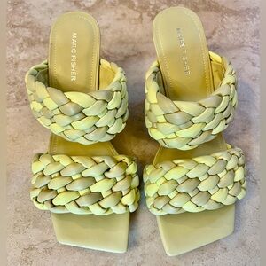 Marc Fisher Women's Braided Sandals - Light Green & Yellow